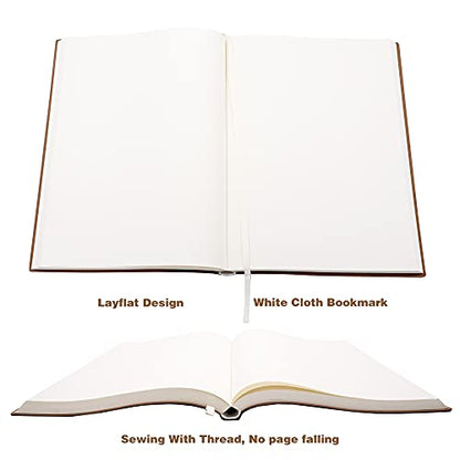 Large Thick Journal Notebook, Blank Papers, A4 8.4x11.4 inches, 416 Pages, Soft Faux Leather Cover Sketchbook for Writing Drawing (Black, Plain) - color: Black, Plain, 416Pages