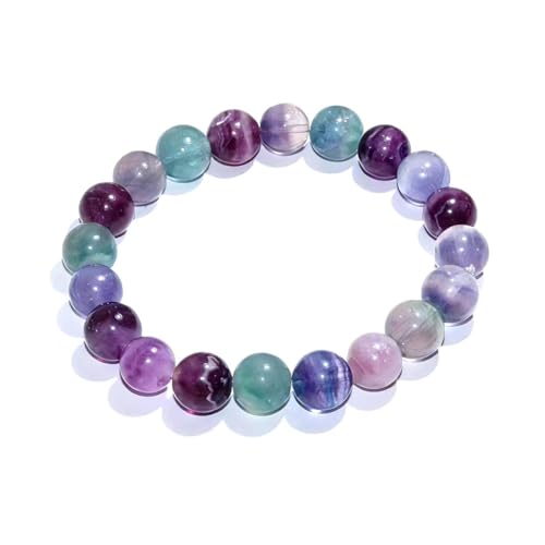 Natural Handmade Healing Chakra Bracelet - color: 10mm-Fluorite-FOR 7-8 INCH WRIST