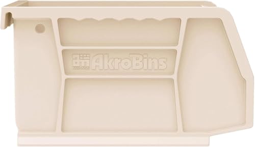 Akro-Mils 30210 AkroBins Plastic Storage Bins, Space-Saving Stackable Bins for Garage, Pantry, Craft Organization, 5" x 4" x 3", Stone, 24-Pack - color: Stone