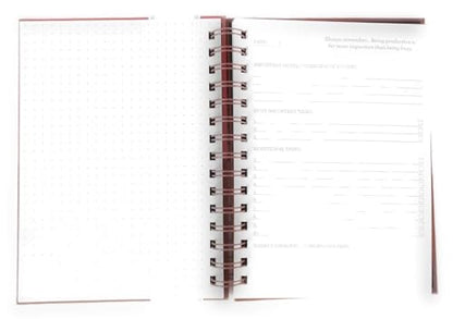 Spiral Bulleted Journal - Pink Daily Task Notebook - 192 Pages - 6 x 8.25 Inch
