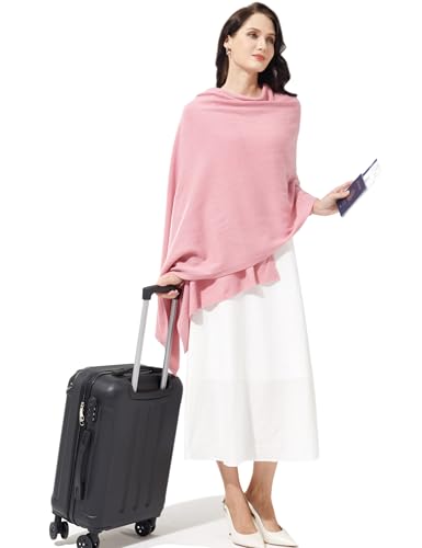 Soft Cashmere Blend Wrap Chic Scarf Stole for Women Wayfarer Travel Extra Large 87"x28" - color: Cherry Pink