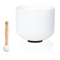 8 inch 432hz White E Note Solar Plexus Chakra Quartz Crystal Singing Bowl, for Healing Mindfulness Meditation Yoga Sound Baths, with Rubber Mallet O-ring - color: White E Note, size: 8 inch