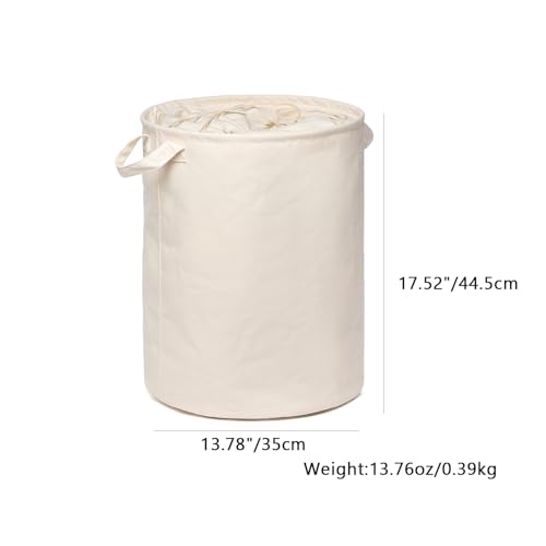 Foldable Storage Bins with Lids Cotton Canvas Rectangular Storage Box Ideal for Organization Lightweight and Durable (13.78 x 17.52) - size: 13.78 x 13.78 x 17.52"