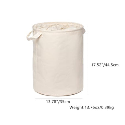 Foldable Storage Bins with Lids Cotton Canvas Rectangular Storage Box Ideal for Organization Lightweight and Durable (13.78 x 17.52) - size: 13.78 x 13.78 x 17.52"