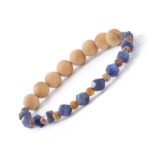 Natural Gemstone Beaded Healing Crystal Bracelets for Women, Unique and Cool Natural Bead Gemstone, Beaded Bracelets for Women Men，Valentines Day Mother's Day Gifts for Mother Wife