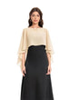 Baoqiya Women's Capelet Shawls and Wraps for Evening Dresses Soft Bridesmaid Shawl Chiffon Cape Wedding Cover Up - color: Champagne