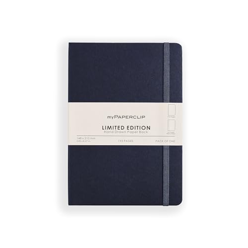 myPAPERCLIP Limited Edition A5 Plain Notebook | 192 Pages, 100 GSM, Soft Cover, A5 (5.83 × 8.27 in) | Flat Lay | Bookmark & Elastic Closure | Imperial - color: Imperial, style: Plain