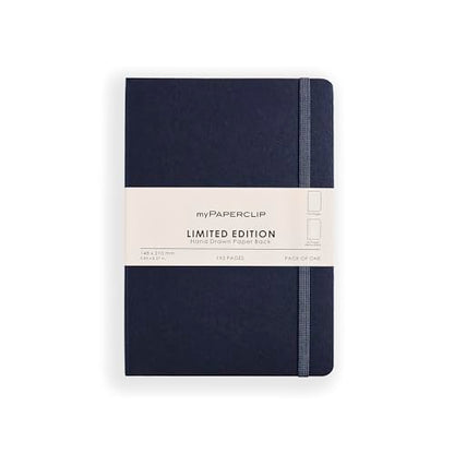 myPAPERCLIP Limited Edition A5 Plain Notebook | 192 Pages, 100 GSM, Soft Cover, A5 (5.83 × 8.27 in) | Flat Lay | Bookmark & Elastic Closure | Imperial - color: Imperial, style: Plain