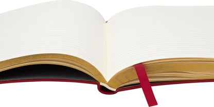 WORLD TRAVELER Large Lined Journal Notebook - Lay-Flat Hardcover 2 Ribbon Bookmarks 256 Ruled White & Ivory Pages 8x10 Inches, Today is the Day