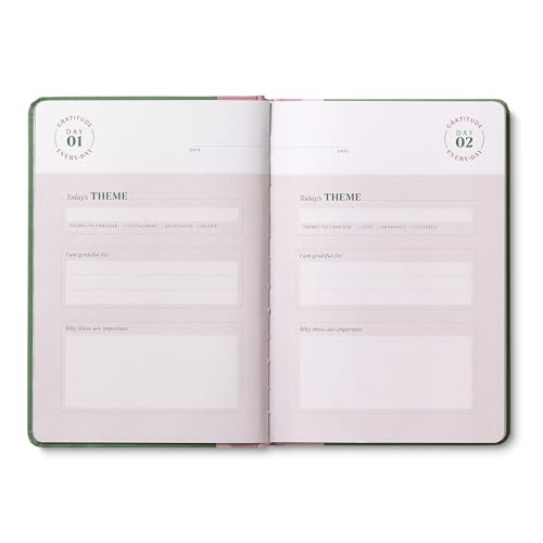 Compendium – Gratitude Every Day Guided Journal: A Daily Practice for Joy and Contentment – A 5-Minute a Day Personal Growth Notebook – An Inspiring Daily Journal for Forming New Habits - color: Gratitude Green