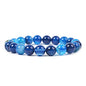 Justinstones Gem Semi Precious Gemstone 10mm Round Beads Stretch Bracelet 7 Inch Unisex - color: Dyed Blue Brazilian Agate