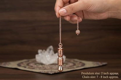 Openable Egyptian Ring Copper Pendulum for Reiki Healing, Dowsing & Chakra Balancing – Divination & Meditation Tool for Energy Cleansing - color: Egyptian Ring Copper Metal Pendulum