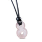 Infinity Necklace - Sea Glass Jewelry - Positive Vibes Collection - Cute Meditation Crystals - Spiritual Gifts for Yoga Lovers - High Vibration Tibetan Symbols - Cool and Trendy Good Luck Amulets - color: Pastel Pink Sea Glass Crystal