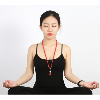 Mala Bead Strand Bracelet, 108 Buddhist Prayer Beads Yoga Meditation Green Malachite Beads Necklace Women man - style: 10mm Red Wine