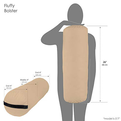 EARTHLITE Bolster Pillow Fluffy – Durable Massage Bolster, 100% PU Upholstery incl. Strap Handle/Professional Quality for Massage Tables/Back Pain Relief - color: Marie's Beige