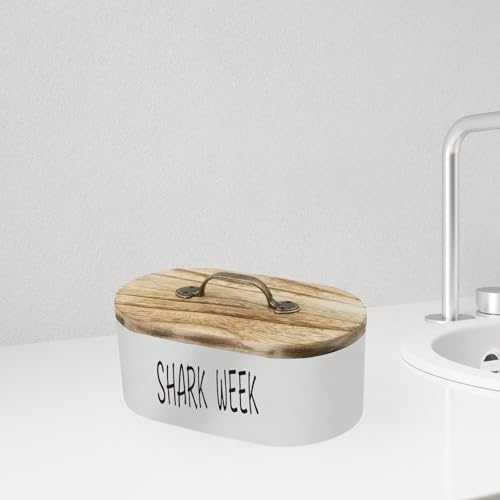 Wooden Desktop Storage Box Jewelry Organizer with Handle Cover, Multipurpose Oval Container for Bathroom Dresser Countertop, Black, A Size- B White