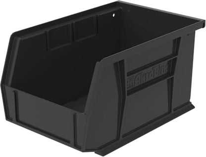 Akro-Mils 30237 AkroBins Plastic Storage Bins, Space-Saving Stackable Bins for Garage, Pantry, Craft Organization, 9" x 6" x 5", Black, 12-Pack - color: Black