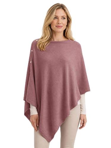 MissShorthair Versatile Women's Poncho Shawl Wrap Soft Lightweight Knitted Cape Scarf for Spring Summer Fall Winter