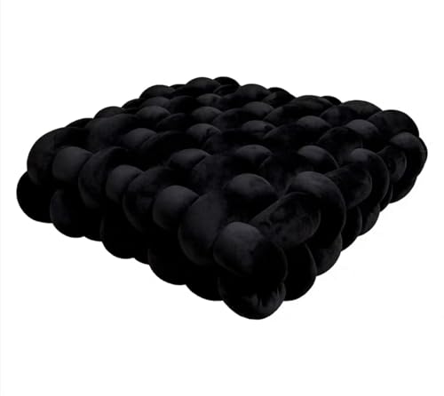 Large Knot Pillow Meditation Cushion Floor Cushions Sitting Funky Throw Pillows Chair Pillows Soft Pad Square Knotted Seat Cushions Home Decoration Living Room B(Size:30 * 33 * 12cm,Color:Black) - color: Black, size: 30 * 33 * 12cm