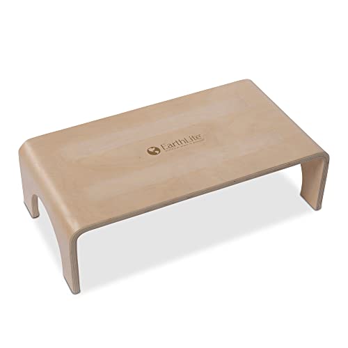 EARTHLITE Wooden Step Stool - Beautiful Finish, Large Surface, Strong & Stable Bed Step, Foot Stool, Massage Step-Up (4" or 7") - style: 7" High