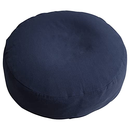 Round Meditation Chair Cushion,Breathable Cotton Linen Seat Cushion,for Yoga Tatami Meditation Cushion Washable Meditation Floor Cushion Pillow (Dark Blue,30cm(12inch)) - color: Dark Blue, size: 30cm(12inch)