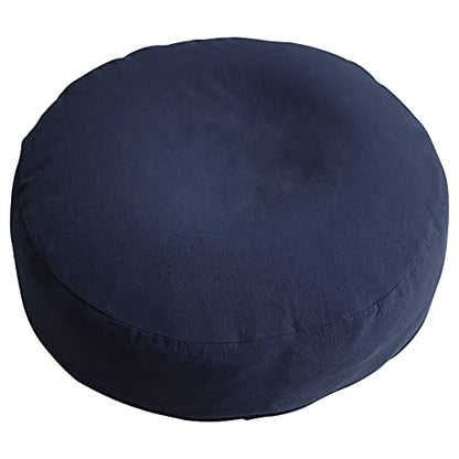 Breathable Cotton Linen Seat Cushion,Round Meditation Cushion,for Yoga Tatami Meditation Cushion Washable Meditation Pillow,Upholstered Stool Yoga Cushion Futon Cushion (30cm(12inch),Dark Blue) - color: Dark Blue, size: 30cm(12inch)