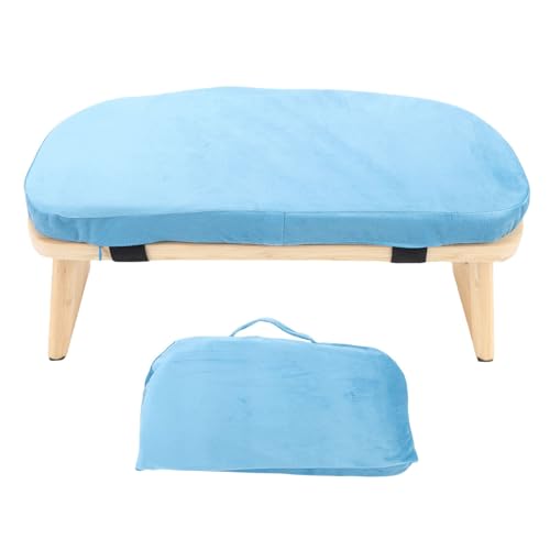 Yinhing Wooden Meditation Bench Ergonomic Detachable Kneeling Stool with Soft Cushion for Practice Includes Convenient Carry Bag Stylish Blue Design for Comfortable Meditation Sessions and (Blue) - color: Blue