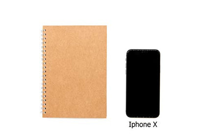 Soft Cover Spiral Notebook Journal 2-Pack, Blank Sketch Book Pad, Wirebound Memo Notepads Diary Notebook Planner with Unlined Paper, 100 Pages/ 50 Sheets, 7.5 inch x 5.1 inch (Brown) - size: Pack of 2