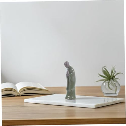 Abaodam 1pc Meditating Buddha Figurine Zen Monk Statue for Decor Decorative Ceramic Sculpture for Bonsai and Miniature Landscapes Meaningful for Serenity and Tranquility