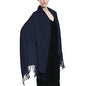 Glory Max Women Large Soft Silky Pashmina Shawl Wrap Scarf in Plain Solid Colors - color: Navy