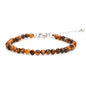 Crystal Bracelet for Women, Natural 4mm Faceted Beads Adjustable Bracelet, Small Beaded Healing Gemstone Bracelet - color: Golden Tiger Eye