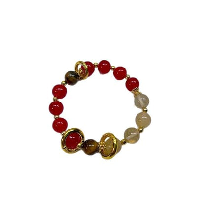 Rose Quartz Bracelet, 8mm Natural Gemstone Love Stone Jewelry Anxiety Relief & Meditation Support Heart Chakra Balance Valentine’s Mother’s Day Gift for Her - color: Incantation scarlet