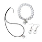 Natural Stretch Gemstone Bracelet Healing Stone Beaded Bracelets for Women Men Gifts (Unisex) - color: white 3pc