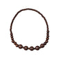 COLORFUL BLING Ethnic Natural Wood Beads Necklace for Men Women Africa Wooden Chain Chunky Strand Necklace Statement Hip Hop Jewelry - color: grooved dark