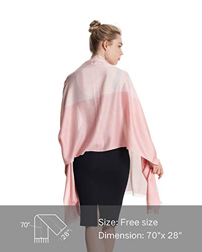 EURKEA Women's Scarf Pashmina Silky Soft Shawls Wraps Stole for Evening, Wedding and Gift - color: Sheer Blush Blend