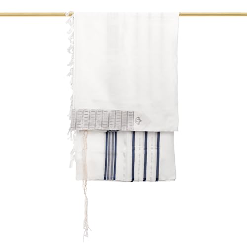 A supervised kosher Tallit Gadol Prayer Shawl from Israel,Wedding Model Diamond,Non-Slip.Wash and Iron easily.