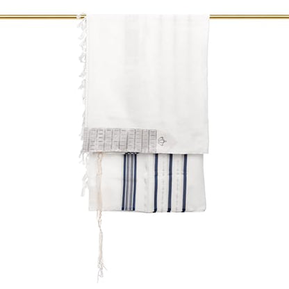 A supervised kosher Tallit Gadol Prayer Shawl from Israel,Wedding Model Diamond,Non-Slip.Wash and Iron easily.