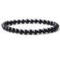 Handmade Stretch Elastic Bracelet Natural Stone Crystal Healing Power Energy Gifts for Reiki Nature's Beauty and Spiritual Essence Unisex 6mm - color: Black Agate