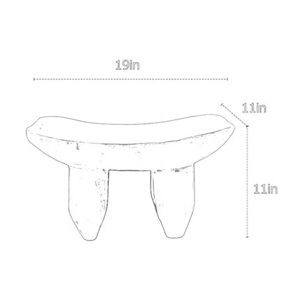Handcrafted Solid Wood - Raw Timber Oval Four-Legged Stool, Living Room Mini Coffee Table Decor, Sturdy Home Decor Piece