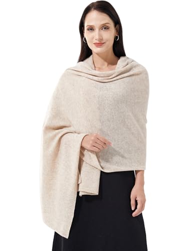 Soft Cashmere Blend Wrap Chic Scarf Stole for Women Wayfarer Travel Extra Large 87"x28" - color: Mottle Camel