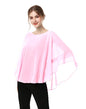 Capes for Womens Casual chiffon shawl Casual Chiffon Cape Sheer shawls and wraps Poncho Capelets Cover Up - color: Pink