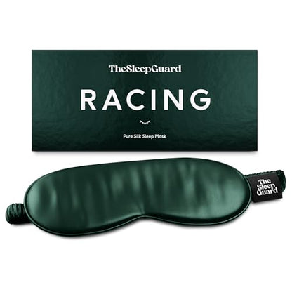 Pure Silk Sleep Mask [100% 6A Mulberry Silk, 22 Momme] Light Blocking Travel Essentials. Eye Masks for Sleeping. Black Oeko-Tex Blindfold. Eye Covers for Men & Women - color: Racing Green