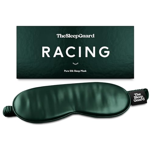 Pure Silk Sleep Mask [100% 6A Mulberry Silk, 22 Momme] Light Blocking Travel Essentials. Eye Masks for Sleeping. Black Oeko-Tex Blindfold. Eye Covers for Men & Women - color: Racing Green