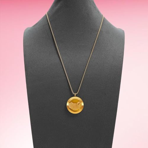 Aromatherapy Diffuser Necklace-Eagles Essential Oil Necklace,Aromatherapy Diffuser Pendant for Men and Women,Portable,Suitable for Yoga,Meditation,Travel,Stress Relief Gift(Gold 30mm) - color: Eagles Gold