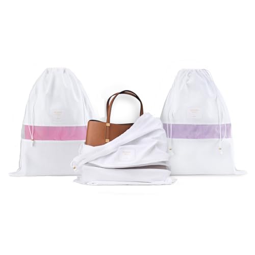 Hayden Hill Luxury Organic Cotton Dust Bags For Handbags - 3 Pack Large - 23" Purse Dust Bags, Shoe Bags and Handbag Covers For Storage - Carbon Neutral Protector Dustbags - style: Large 23"