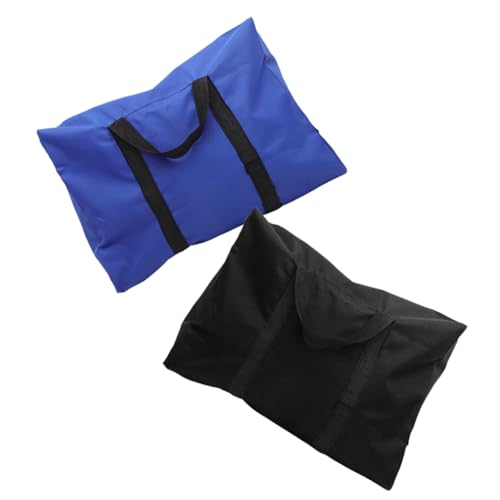 GALPADA 2pcs Oxford Cloth Quilt Storage Bag Heavy-duty Multi-use Organizer for Moving Travel and Home Zipper Closure Carrying Handles Blue Black