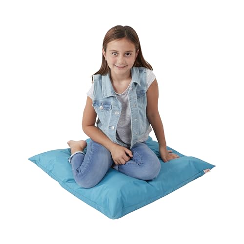 ECR4Kids Jumbo Indoor/Outdoor Kids Floor Pillow Cushion, 27in x 27in, Classroom Essentials, Turquoise - color: Turquoise