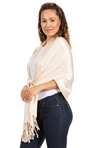Sakkas 78" X 28" Rayon from Bamboo Soft Solid Pashmina Feel Shawl/Wrap/Stole - color: Caramel