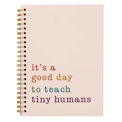 Teacher Notebook, Teacher Gifts for Women, Teacher Appreciation Gifts, Thank You Teacher Gifts, Teacher Desk Supplies, It's a Good Day to Teach Tiny Humans Teacher Spiral Notebook 5.5x8.3 Inch - color: Teach Tiny - White