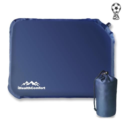 Self-Inflating Stadium Seat Cushion,Portable Travel Seat Cushion,Camping Mat Butt Pillow,Chair Pad for Home Kitchen Office,Bleacher,Car Bus Truck Train Airplane Seats(15.3×11.8×1.4in)
